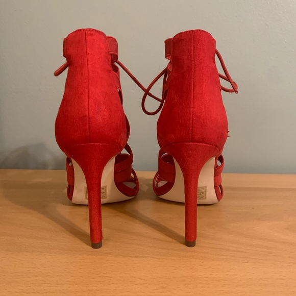 Red Lace Up Heels - Call it Spring - Picture 2 of 4